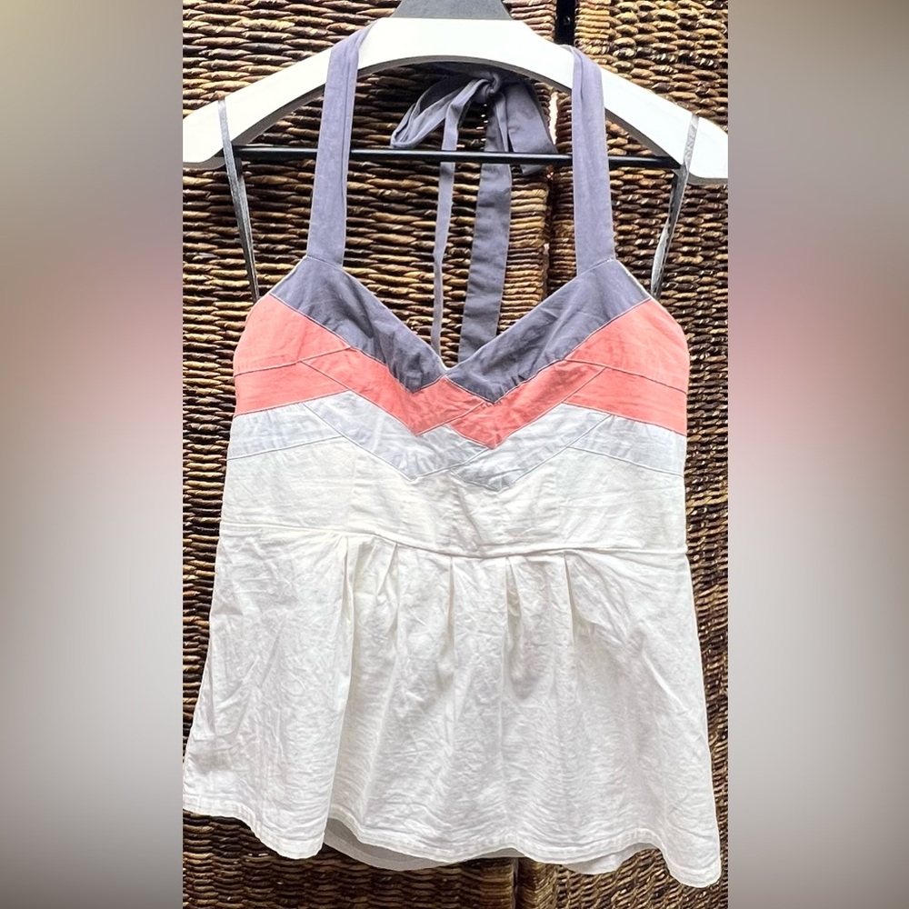 Edme & Esyllte- Chic Halter Neck‎ Colorblock Tank Top- Size: 14, By Anthropology